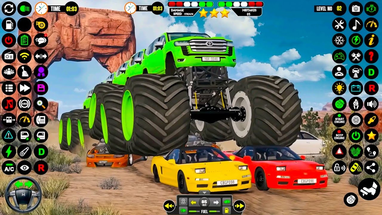 Xtreme 4x4 Monster Trucks Mega Ramps Demolition Derby Crashing Stunts Simulator - Android Gameplay.