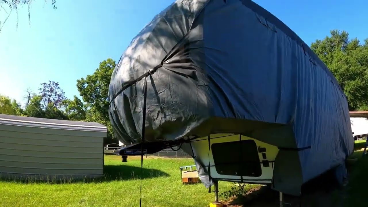 How to install a 5th wheel RV cover?