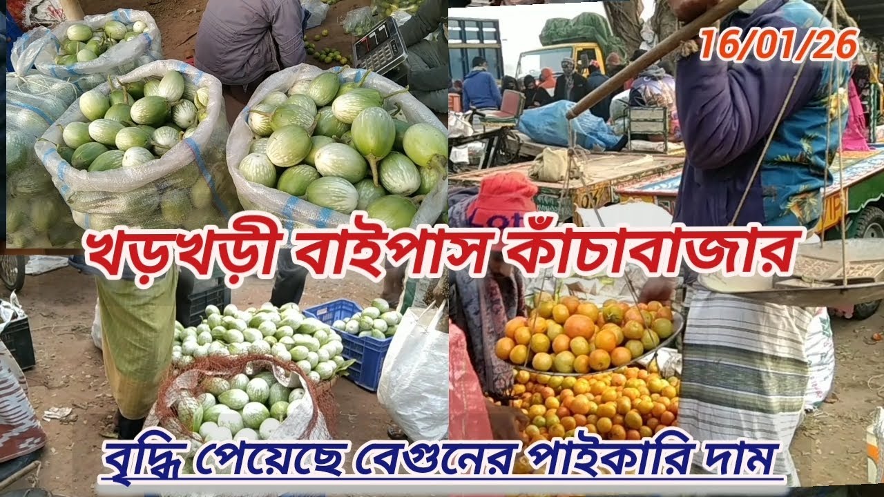 রাজশাহীর সবচেয়ে বড় শাক-সবজি পাইকারি ও খুচরা বাজার। খড়খড়ী বাইপাস বৃদ্ধি পাচ্ছে বেগুনের দাম!