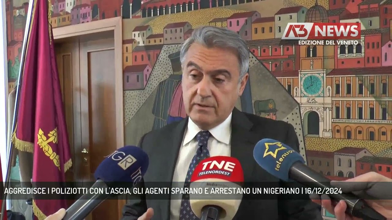 AGGREDISCE I POLIZIOTTI CON L'ASCIA, GLI AGENTI SPARANO E ARRESTANO UN NIGERIANO | 16/12/2024