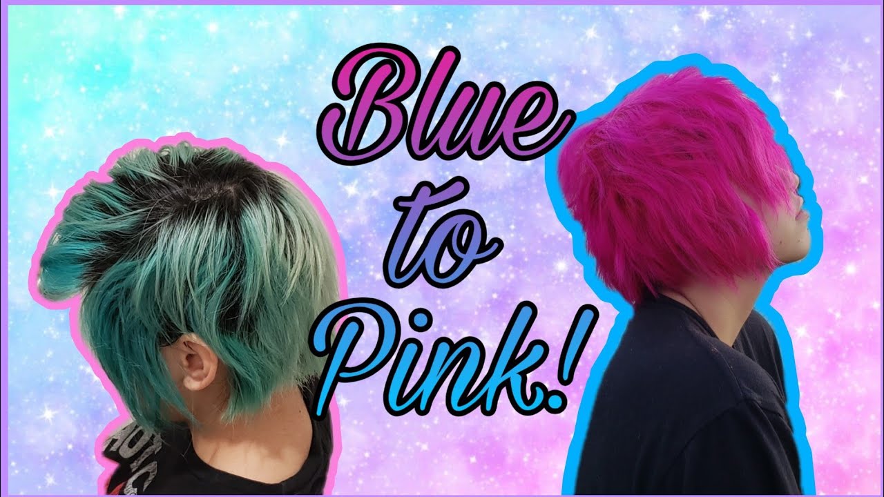 💙TOTAL HAIR TRANSFORMATION FROM FADED BLUE TO PINK!💖 | CherryGhost