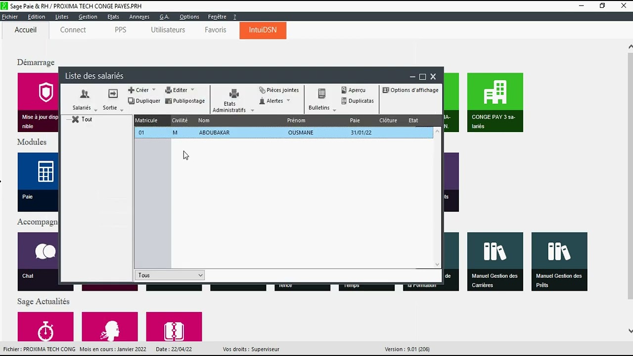 PARAMETRAGE DES CONGES PAYES AVEC SAGE PAIE i7 4 ELEMENTS DES FICHES PERSONNELS POUR LE CONGE PAYE