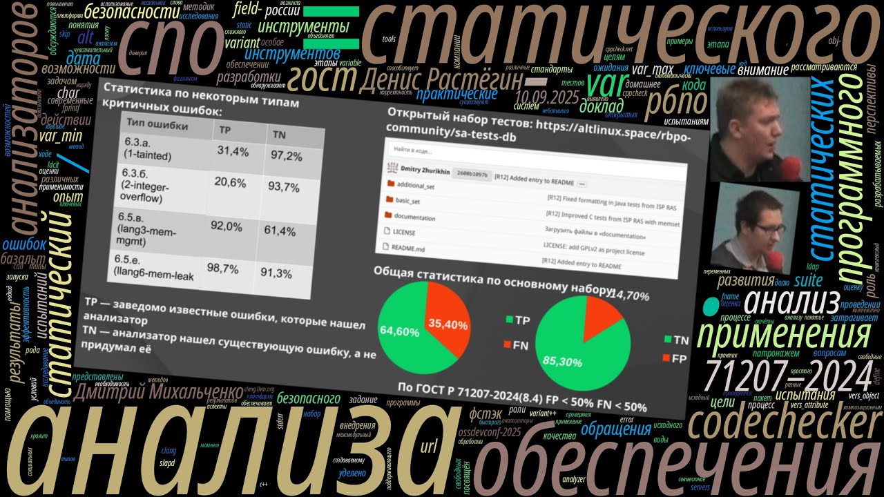 РБПО для СПО в действии — статический анализ и опыт его применения (OSSDEVCONF-2025)