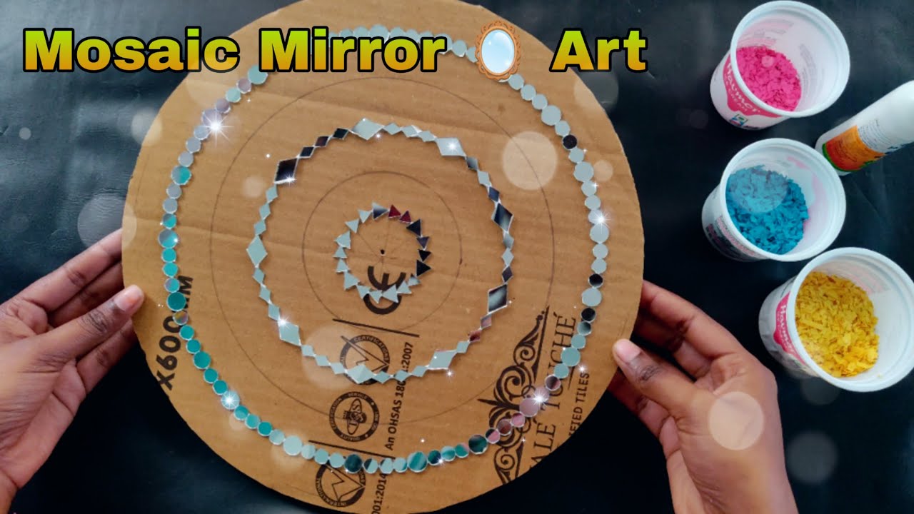 MOSAIC MIRRORS ART TUTORIAL || DIY MOSAIC MIRRORS WALL HANGING || WASTE PAPER CRAFT IDEAS #mosaic