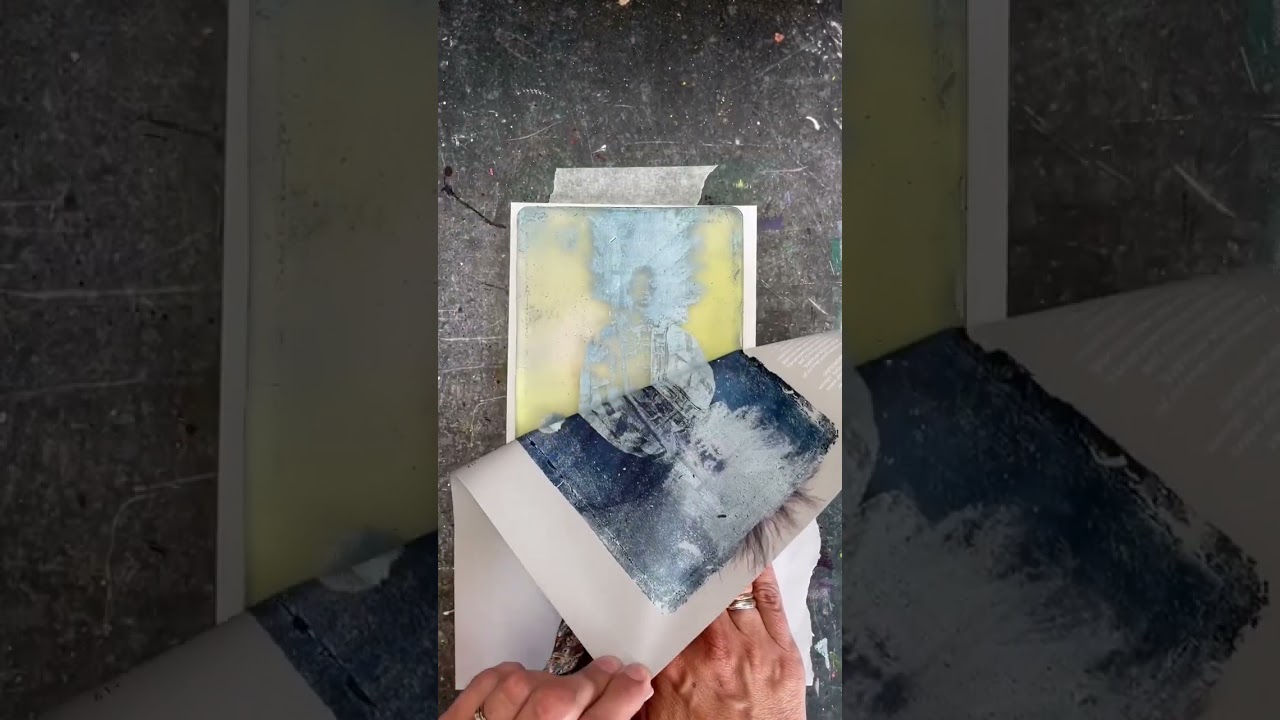 I is for...IMAGE TRANSFER! Gelli Arts&reg; Artist Birgit used Stazon technique. #abcprintingchallenge