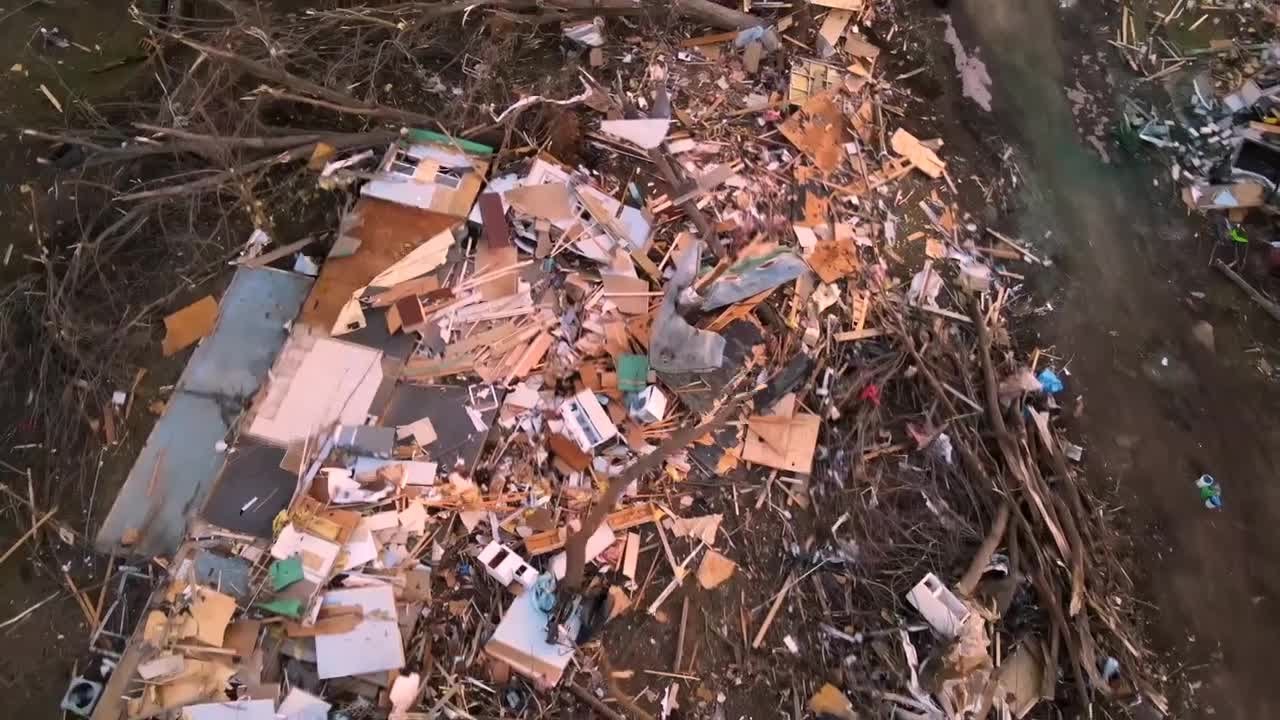 Drone video shows devastation of southwest Michigan tornadoes