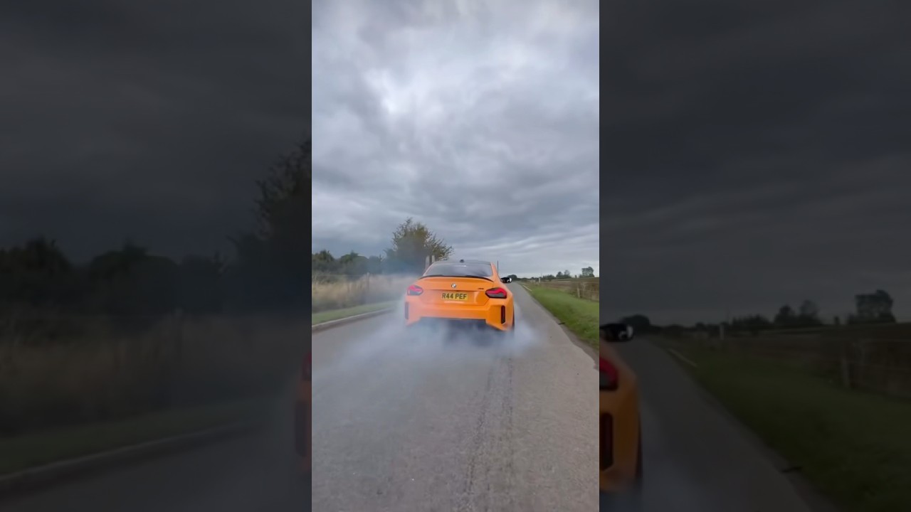 BMW m2 does a sick burnout #m2 #bmwlove #bmwm2cs #cars #bmwlovers #bmwcar #bmwm #carvideos