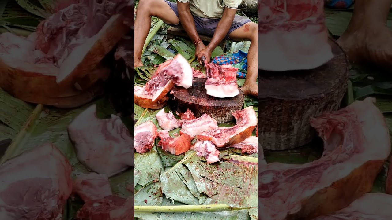 Big pig ribs cutting. pork meat cutting. pork cutting. #porkcutting #porkmeatcutting #pork