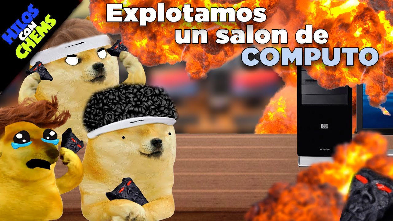 EXPLOTAM0S un salón de computo con CARAS DE DIABLO
