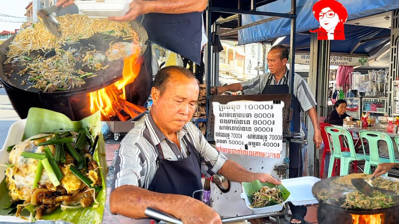 🇰🇭KHMER Stir Fried Noodle in Phnom Penh! Thao-TV Authentic CAMBODIAN STREET FOOD