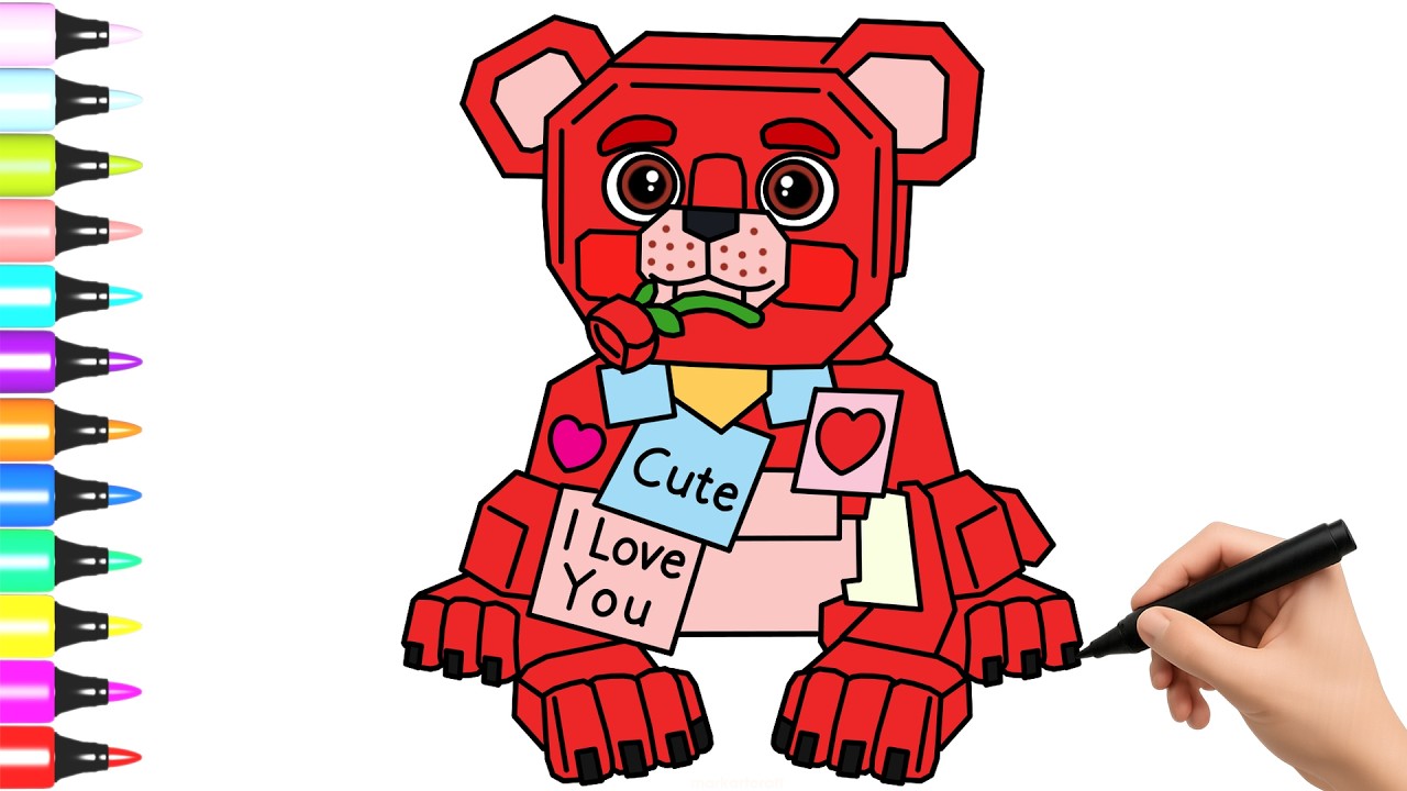 Como Dibujar a Love Love Bear 🧡 Steal a Brainrot ROBLOX