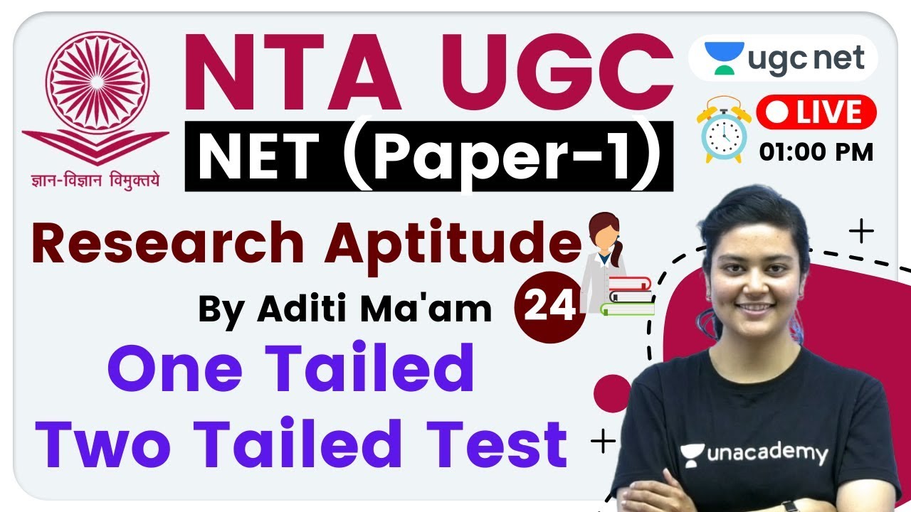 NTA UGC NET 2020 (Paper-1) | Research Aptitude by Aditi Ma'am | One Tailed Two Tailed Test