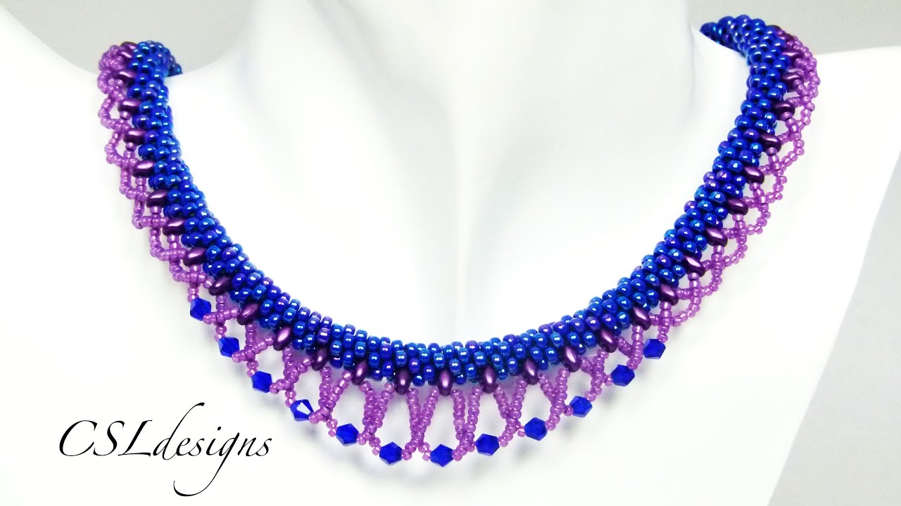 Laced beaded kumihimo necklace