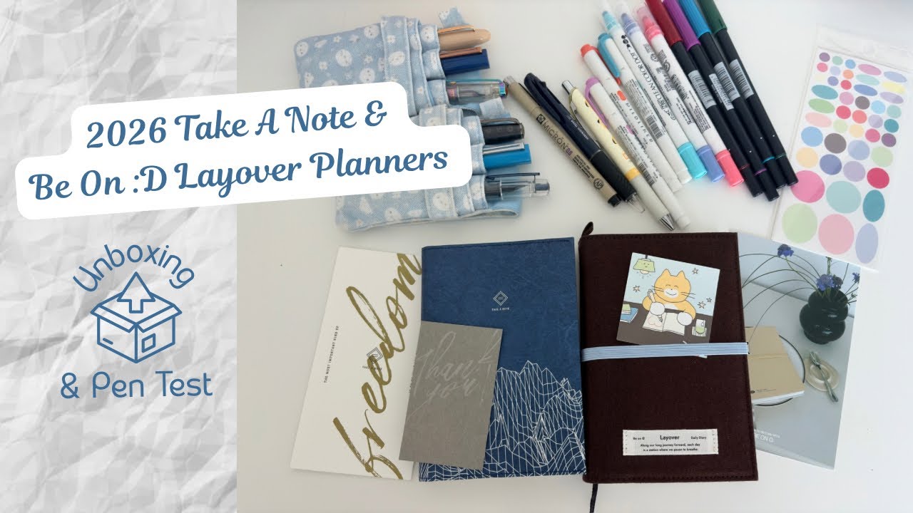 2026 A6 Planners Unboxing & Pen Test | Take A Note | Be On :D Layover (비온뒤 레이오버 다이어리)