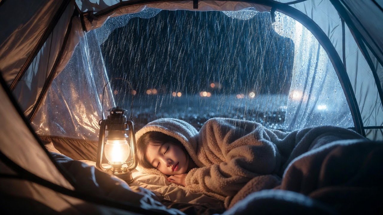 Heavy Rain Sounds 🌧️ | Rainforest Night Tent Ambience for Deep Sleep