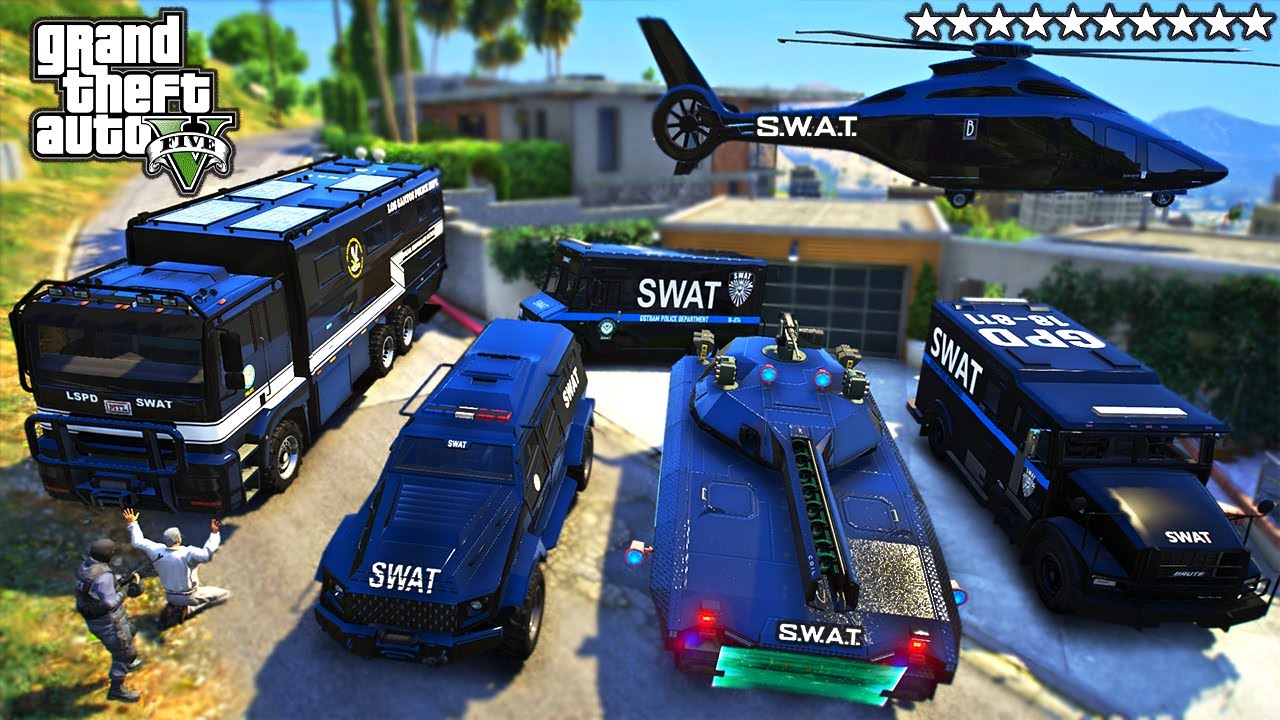 GTA 5 - Stealing Heavy SWAT Department Vehicles in GTA 5!