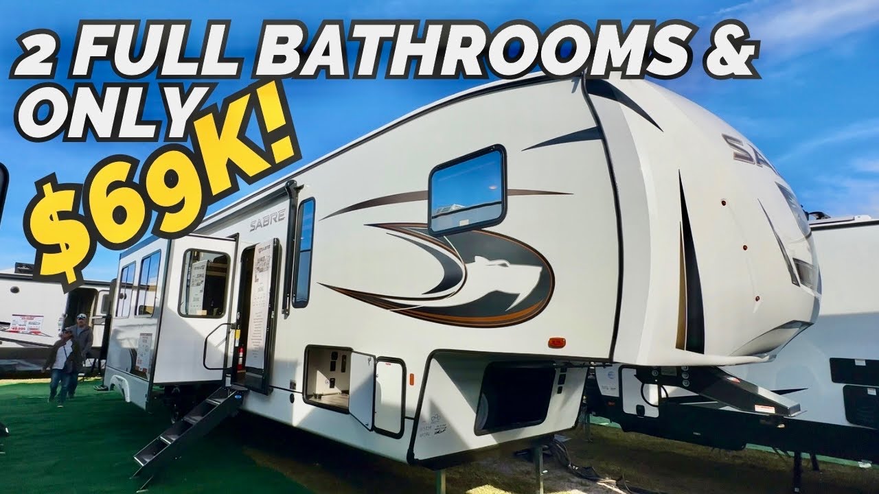 INSANE Value!! 2 full bathroom bunkhouse fifth wheel RV | 2024 Forest River Sabre 38DBL