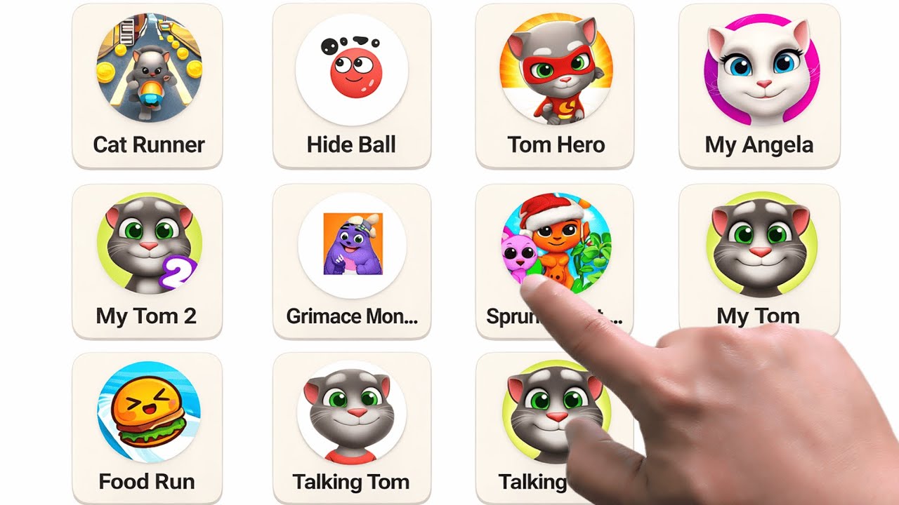 FREAKY STAN, SPRUNKI BEATBOX, GRIMACE MONSTER SCARY SURVIVAL, CAT RUNNER, TALKING TOM, MAY ANGELA