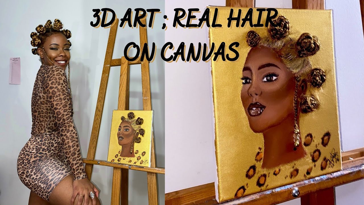 3D AFROART HAIR PAINTING TIMELAPSE #3 : GOLD