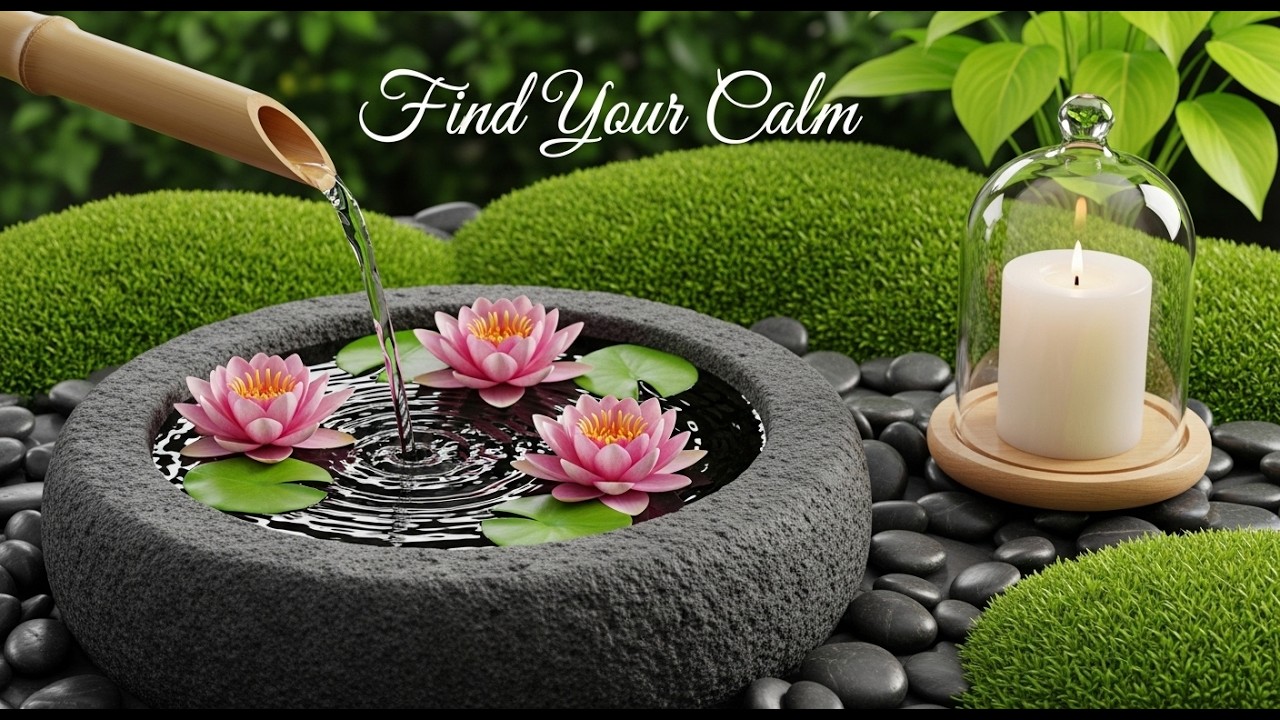 Soothe Your Mind: Tranquil Bamboo Fountain and Lotus Pond for Stress Relief | #meditationmusic