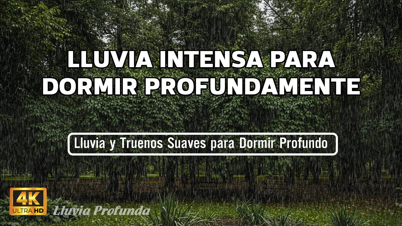 Supera las Noches sin Sueño | Lluvia y Truenos Suaves para Dormir Profundo | Pantalla Negra