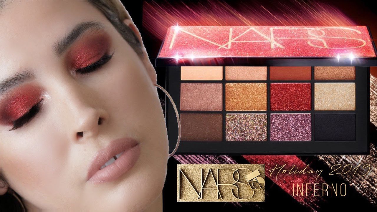 NARS Holiday INFERNO STUDIO 54 Eyeshadow Palette | Review Swatches Smokey Red Eye Look Tutorial