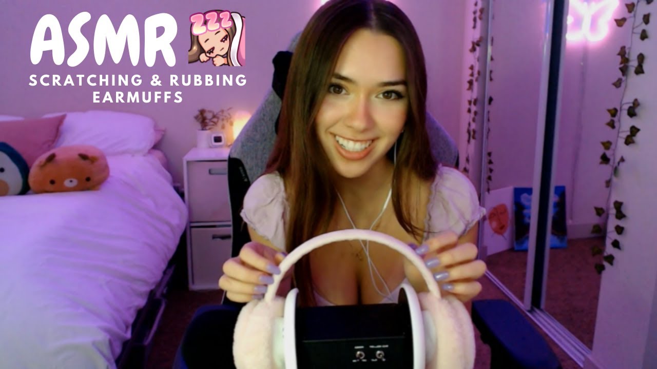 ASMR Earmuff Scratching & Rubbing w/ Calm Breathing