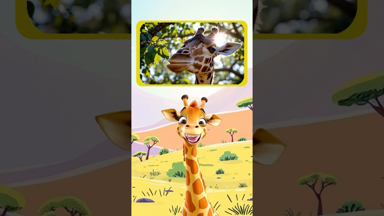 Who has the longest neck? | Fun facts about giraffe | Cute animals | Learn wild animals