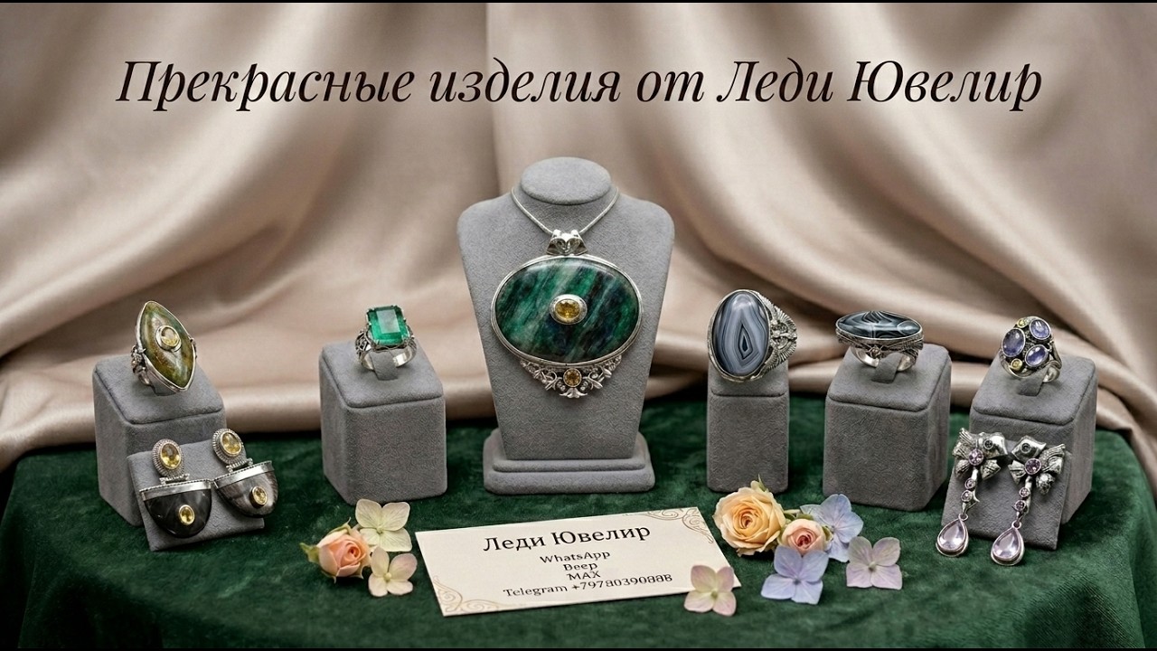 ( 13.06 ) КРУПНЫЕ ЭФФЕКТНЫЕ УКРАШЕНИЯ В СЕРЕБРЕ С НАТУРАЛЬНЫМИ КАМНИ👑 БЕРИЛЛ👑 ФУКСИТ👑 САПФИР👑