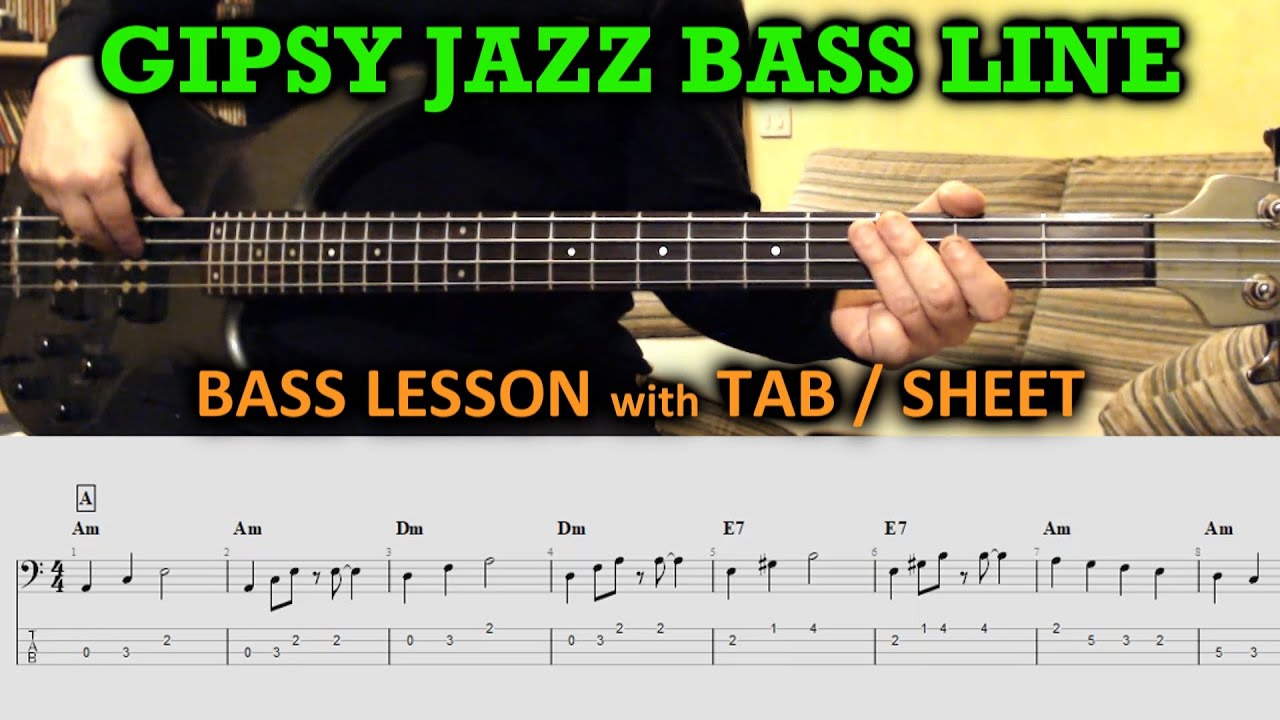 Gypsy Jazz Bass Line | LESSON with TAB | Manouche Style TUTORIAL TABS