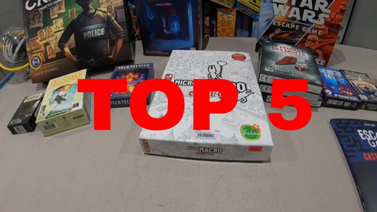 TOP 5 jeux de société à enquêtes / et Escape Game testé cet été !!