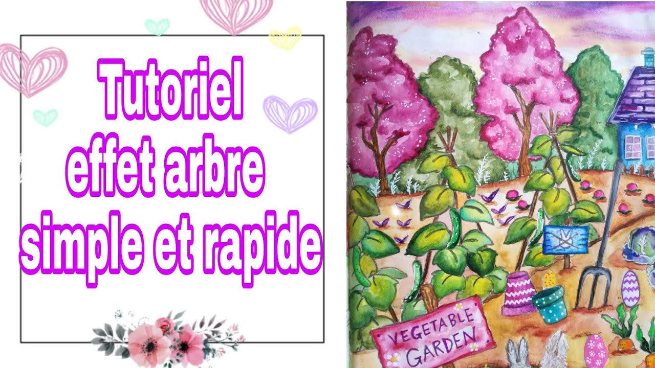 Tutoriel arbre simple et rapide. coloriage pour adulte. artherapie.
