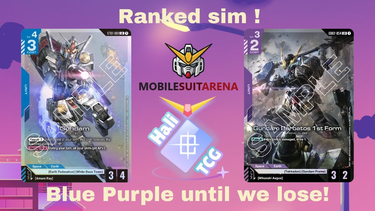 GUNDAM TCG | Ranked Sim | Blue Purple till we lose! In-depth gameplay!