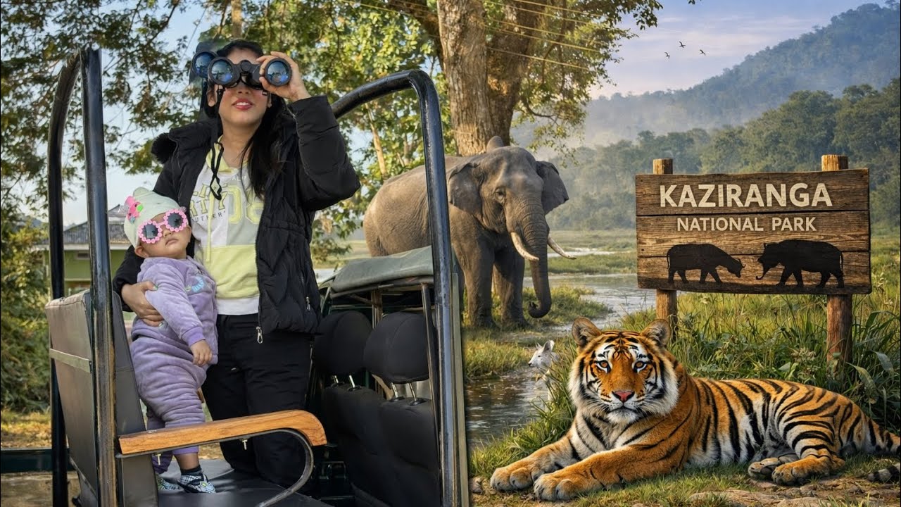 Kaziranga Jungle Safari 🐅 | Mandu, The Escape Resort Stay | Amazing Trip Adya baby k sath