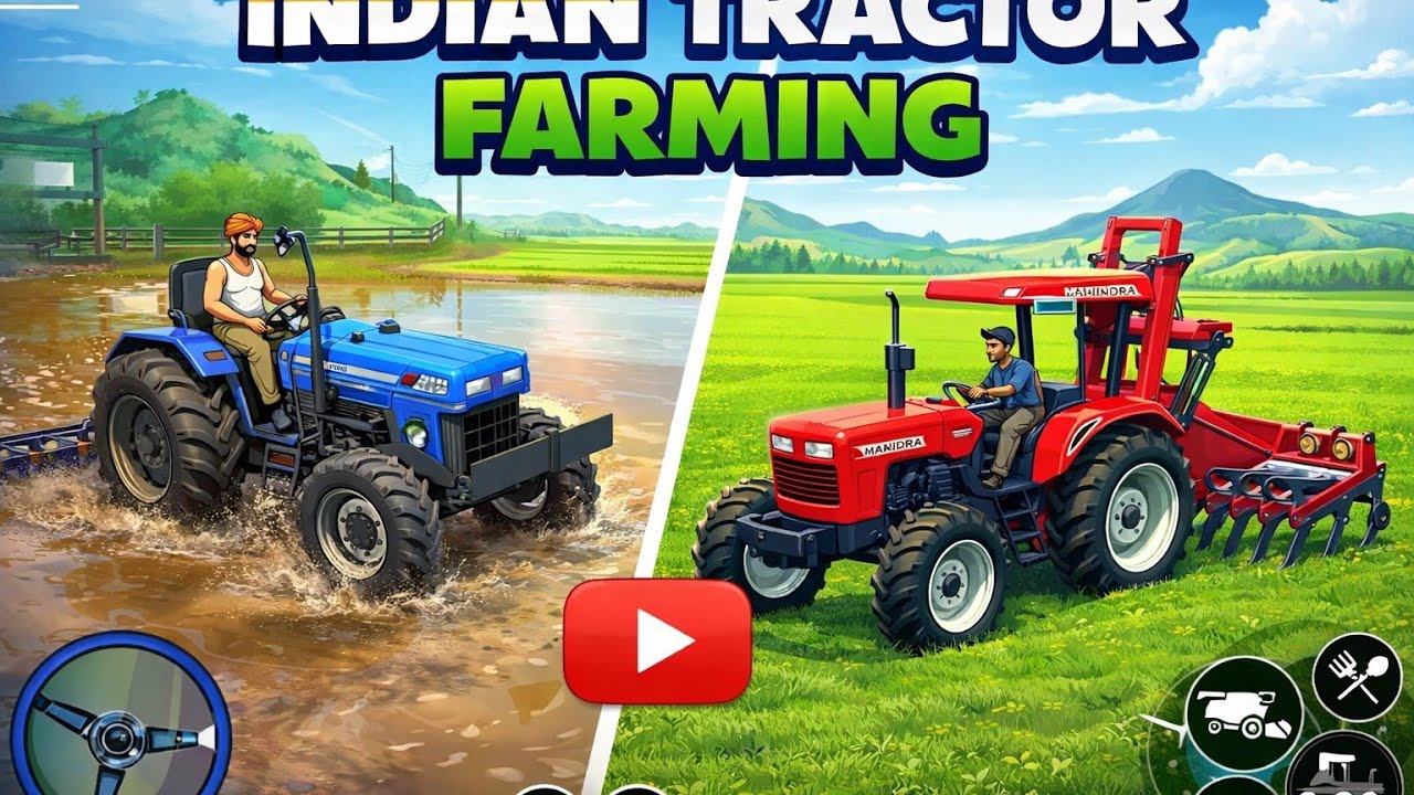 Indian Tractor Farming Game 🚜🌾 | Cartoon Style Desi Farming Gameplay ll #tractor #farming 
