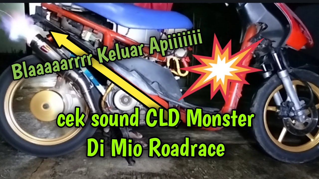 Test sound knalpot Cld sampe keluar api di mio spek roadrace