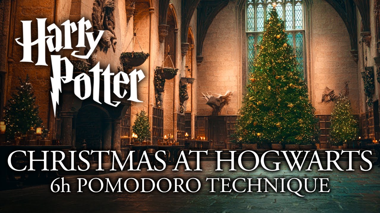 Christmas at Hogwarts: Day & Night 🎄🎁 Harry Potter ASMR Ambience for productivity
