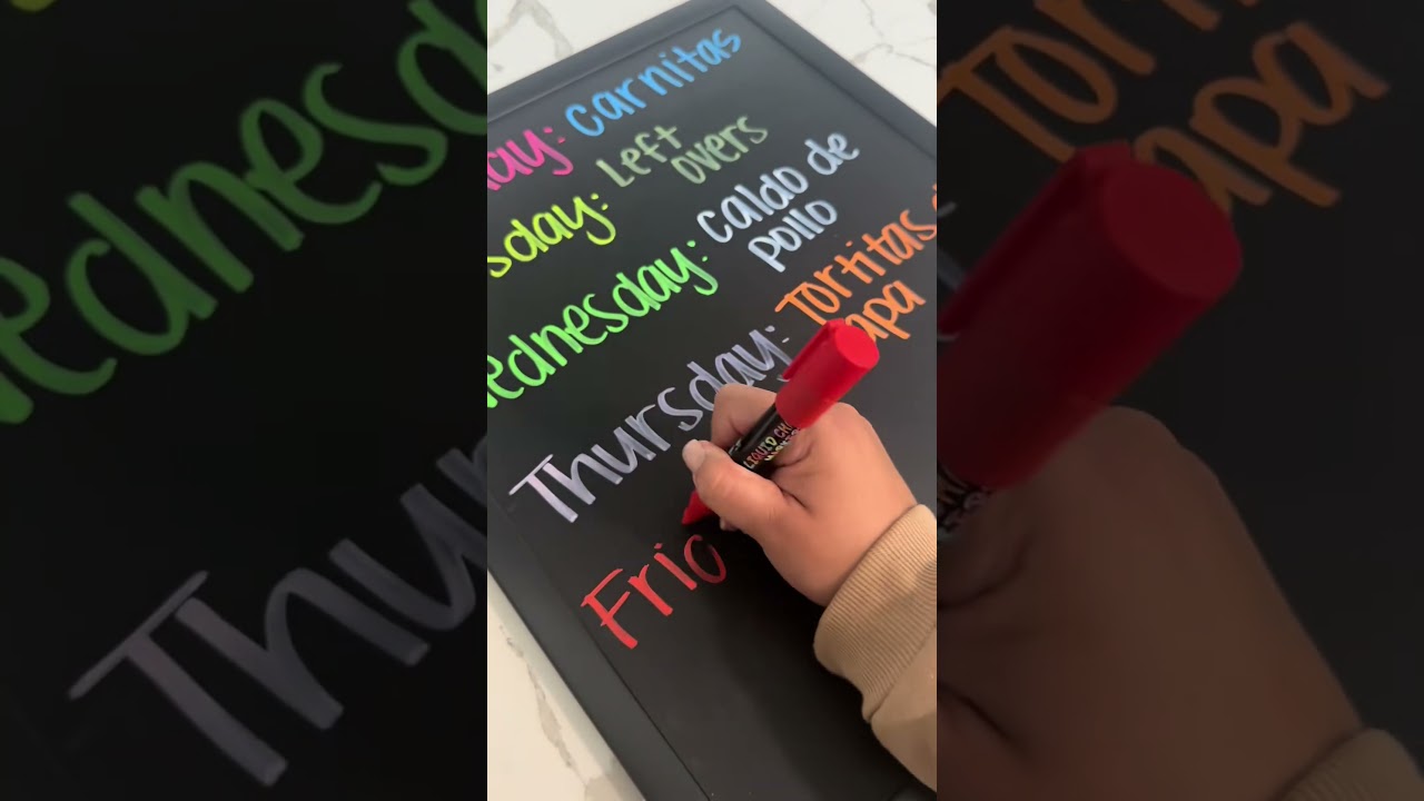 Weekly Dinner Menu on Chalkboard #fok #asmr