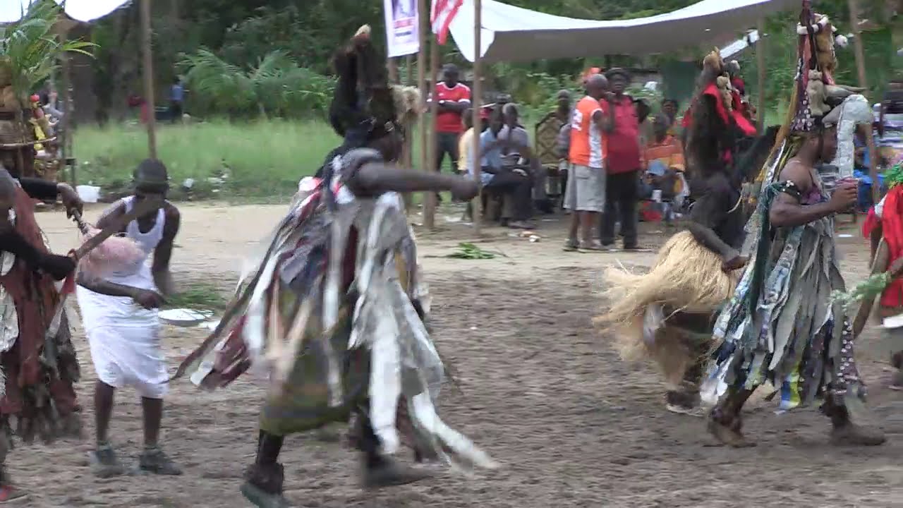 Grebo (Cavalla Township) Traditional War Dance in Liberia0601