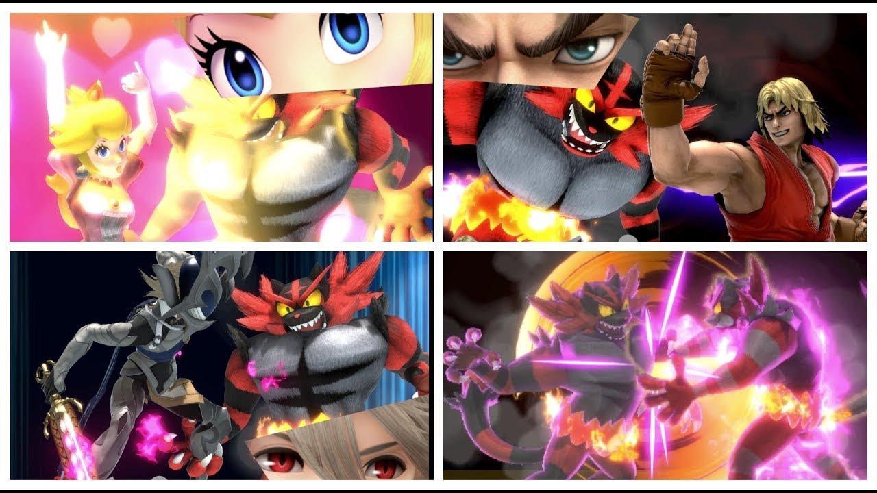 SSBU: Cinematic Final Smashes on Incineroar Including Sora