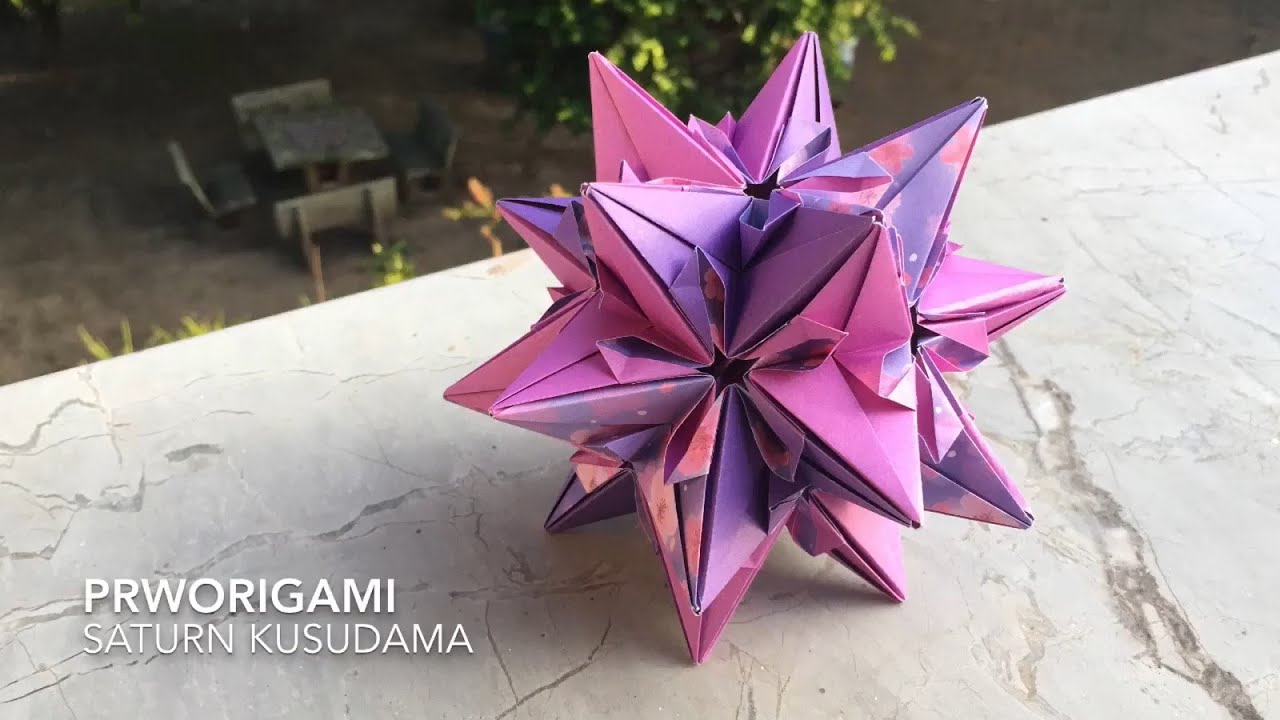 Saturn Kusudama - PrwOrigami Folding Tutorial 【くす玉・折り紙】