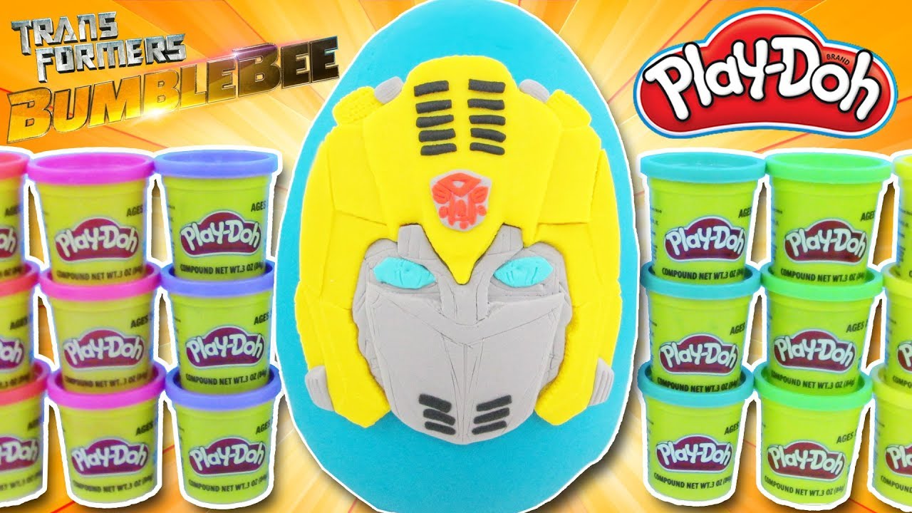 GIANT Bumblebee EGG SURPRISE PLAY-DOH 💥 Transformers Toys, Optimus Prime, Squishies & MORE!