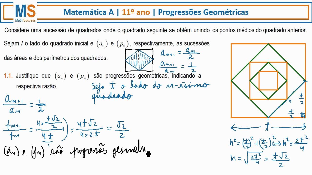 Progressões Geométricas - Matemática 11.º Ano