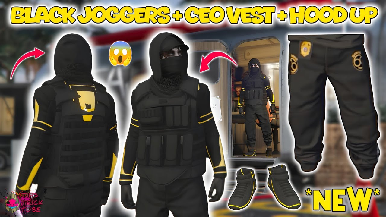 Как получить чёрные спортивные штаны, капюшон и жилет CEO в GTA 5 Online 1.71! Модифицированные к...