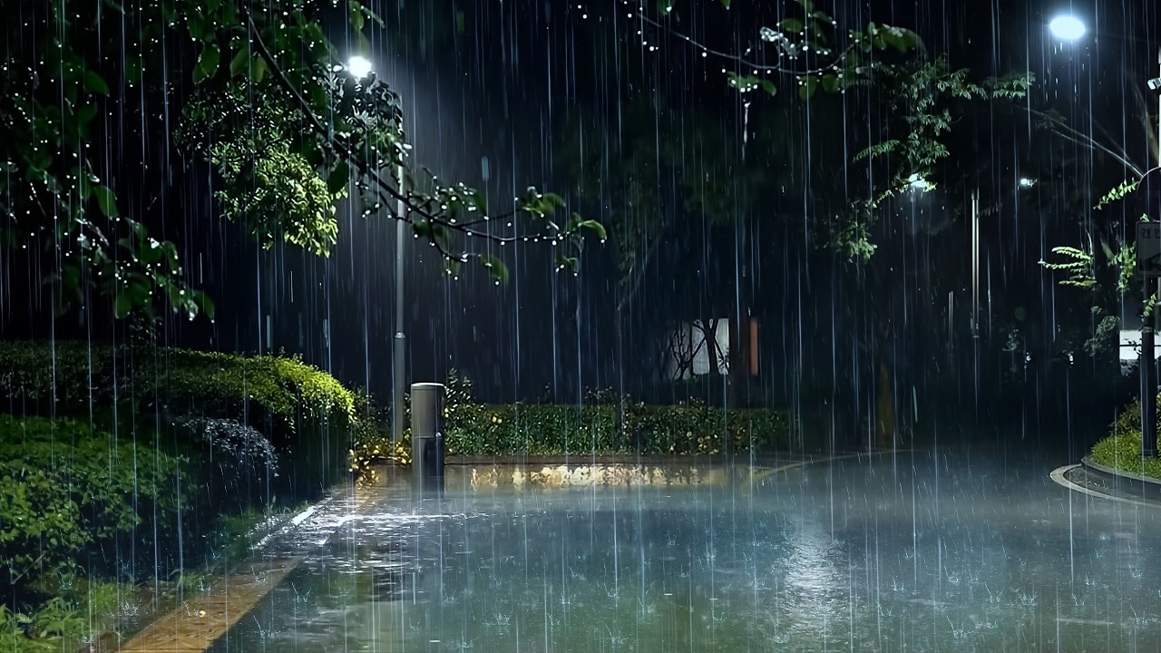 Relax & Fall Asleep Fast with Heavy Rain & Thunder on the Road | ASMR Rain, Insomnia, Tinnitus