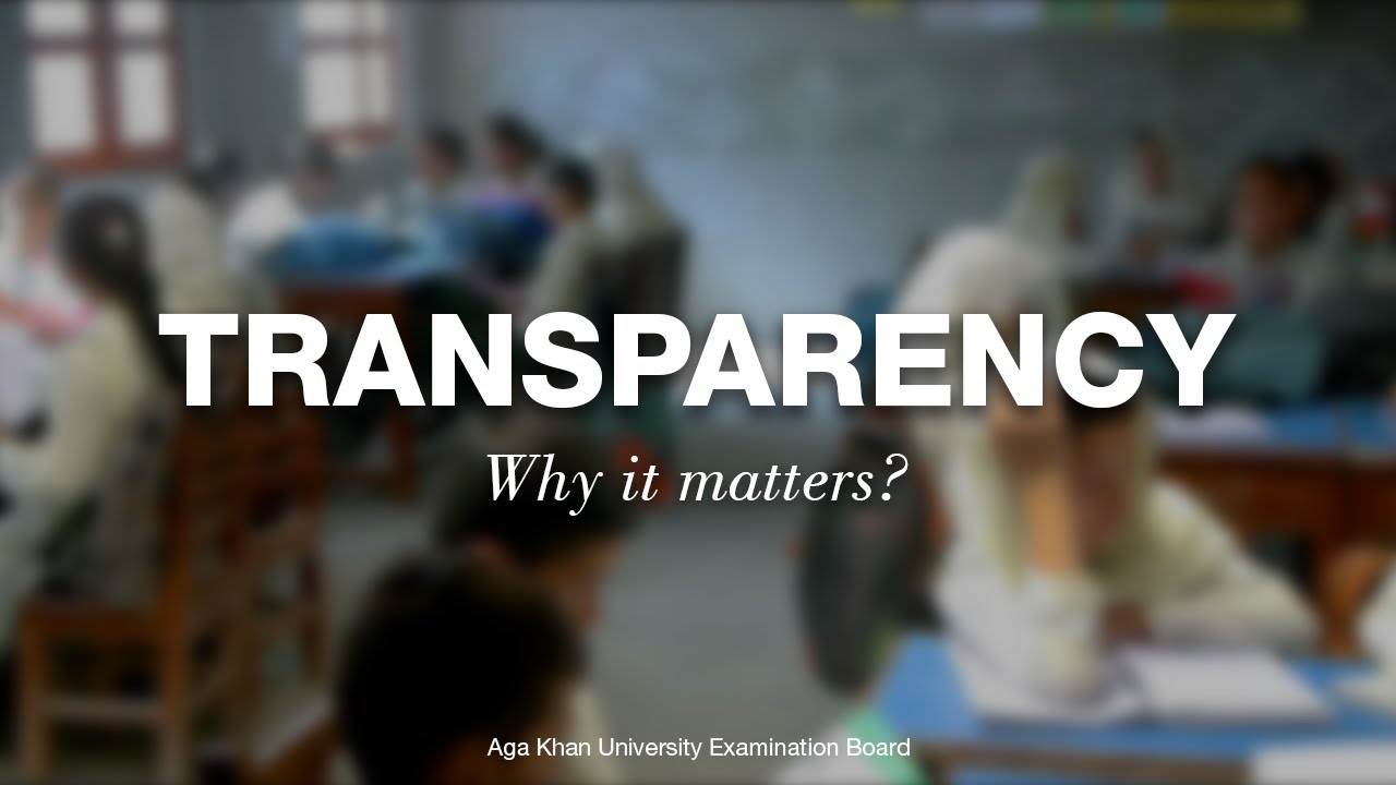 Transparency - Why it matters?