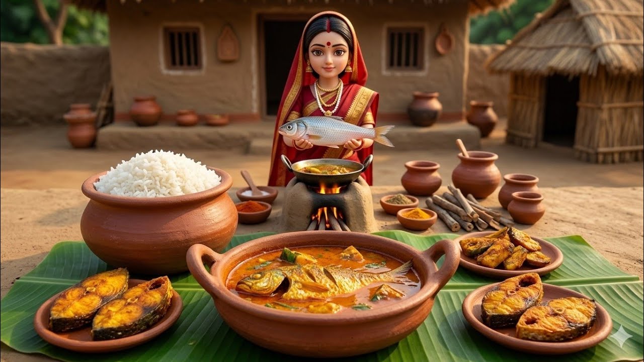 Tiny Kitchen Massive Fish Thali ASMR | Feeding the Poor | Miniature Village Cooking