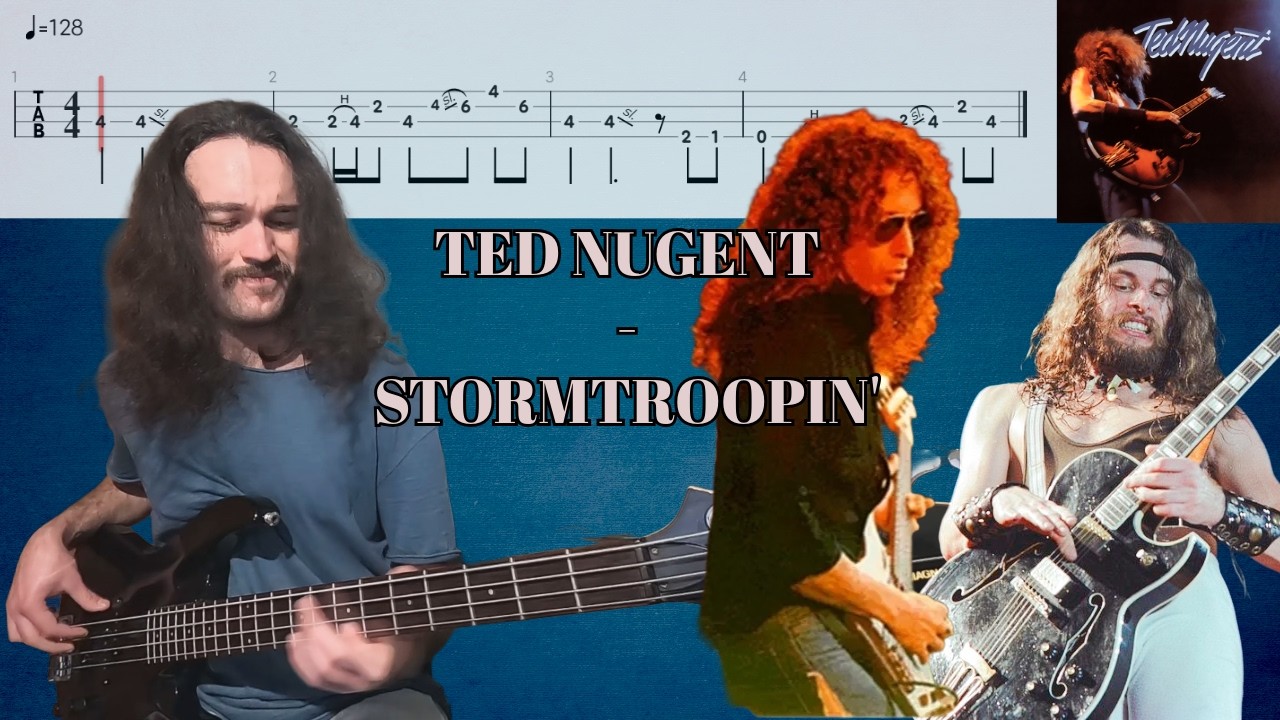 Ted Nugent - Stormtroopin Bass Cover with PlayAlong Tab