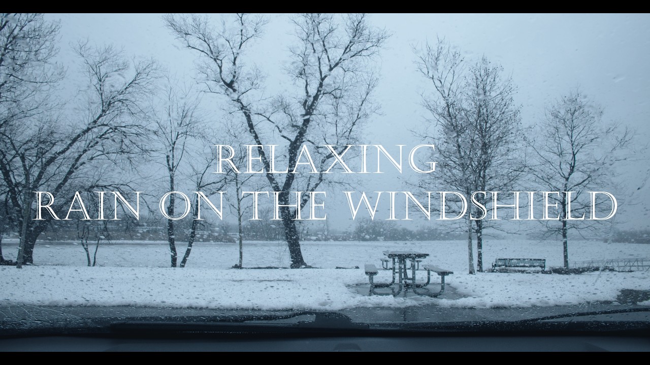 Winter Time Rain Pattering on the Windshield |  No Music