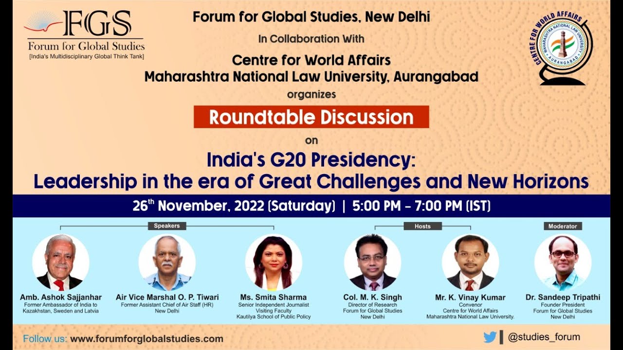 Roundtable Discussion on India's G20 Presidency: